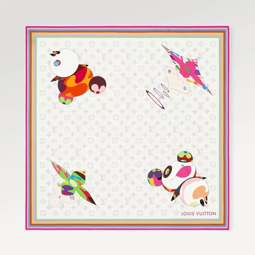 [BUNJANG] Louis Vuitton x Takashi Murakami Collaboration Scarf (70x70) / [새상품] 루이비통x무라카미다카시 콜라보 스카프 (70x70)
