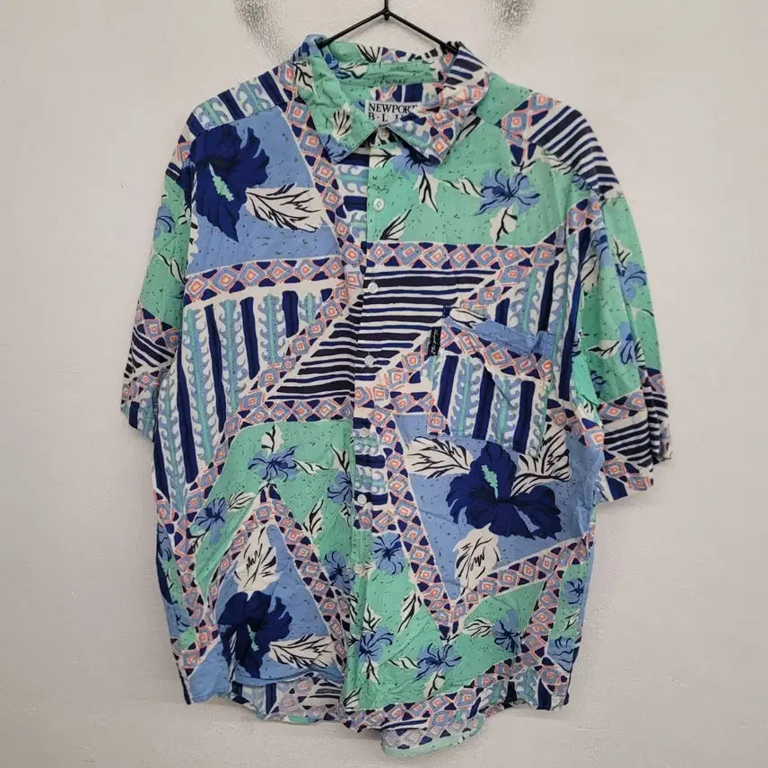 [BUNJANG] NEWPORT BLUE Hawaiian Shirt XXL / [110/XXL] NEWPORT BLUE 하와이안 셔츠 / USA
