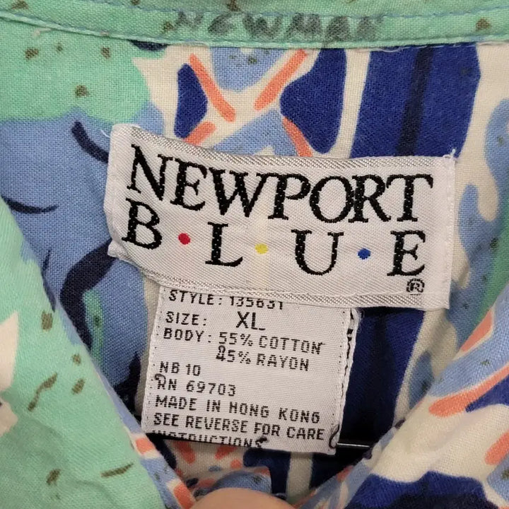 [BUNJANG] NEWPORT BLUE Hawaiian Shirt XXL / [110/XXL] NEWPORT BLUE 하와이안 셔츠 / USA