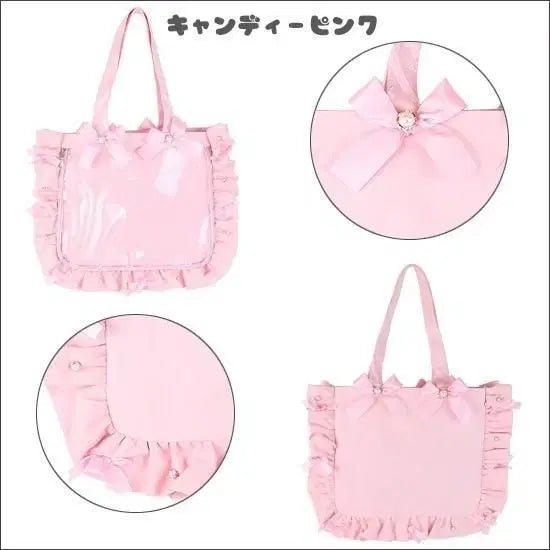 [BUNJANG] Jacamart A4 Frill Tote Bag Candy Pink / 자카마트 이타백 a4 프릴 디자인 토트백 캔디핑크