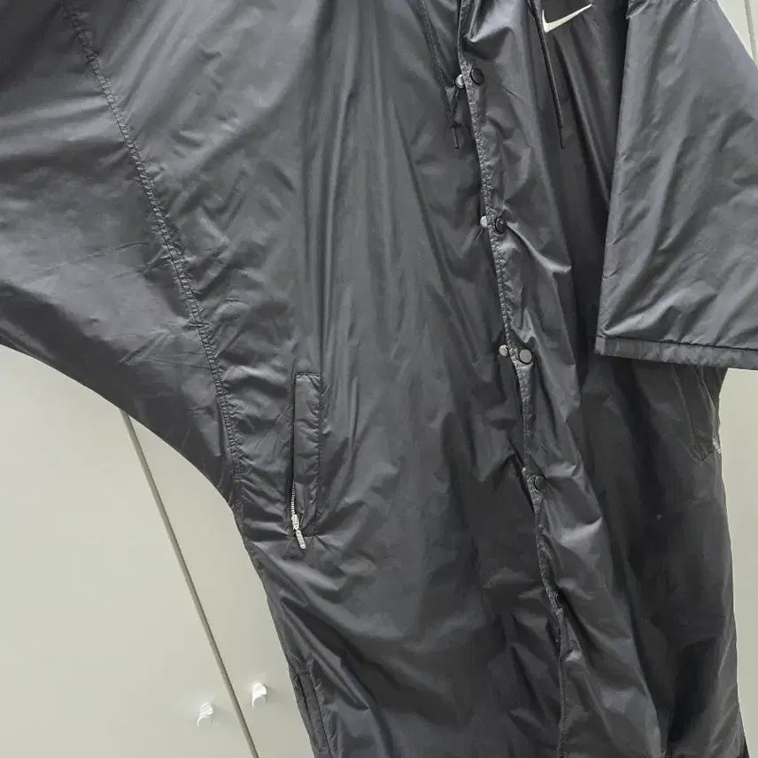 [BUNJANG] Nike Hooded Long Coat - Black / 나이키 후드 코트 블랙 롱 아우터