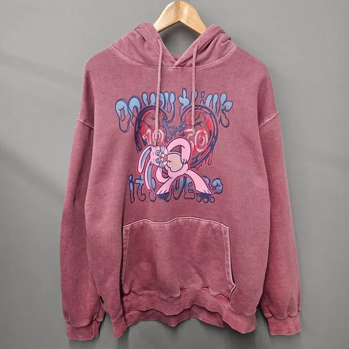 [BUNJANG] Compagno Brushed Pigment Hoodie Indie Pink / 꼼파뇨 기모 피그먼트 후드티 인디핑크