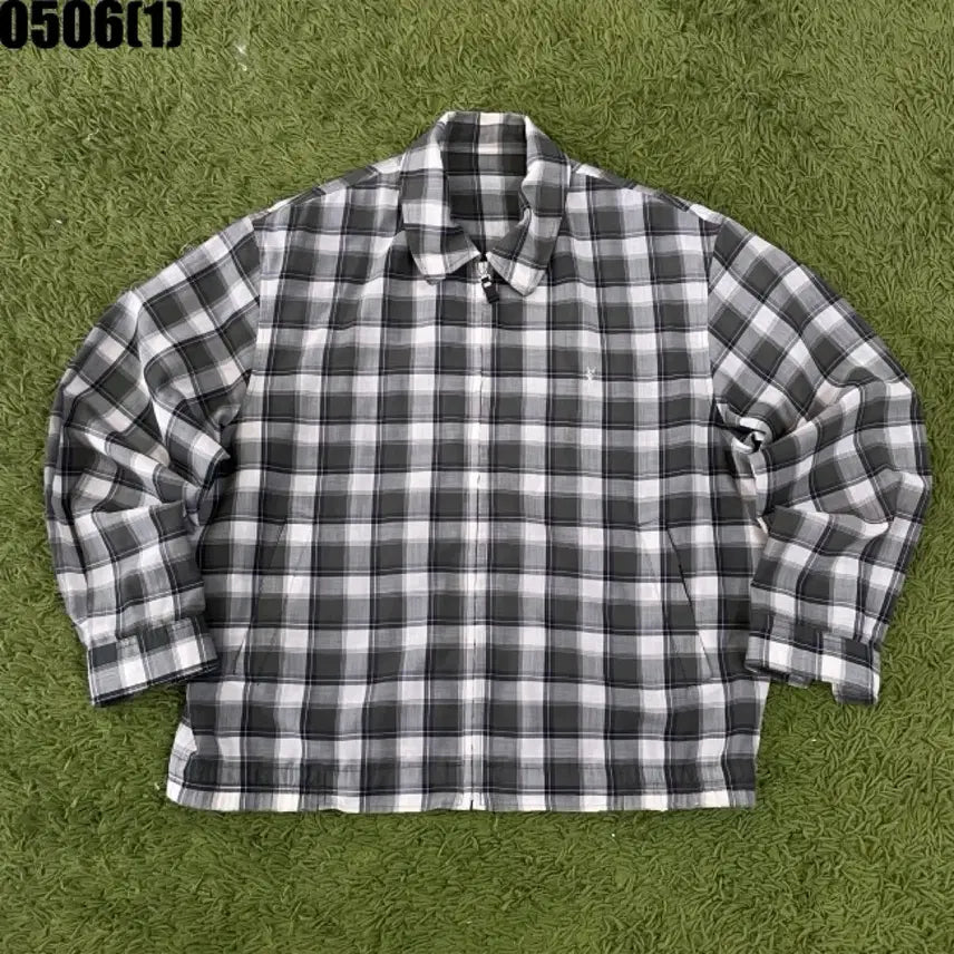 [BUNJANG] Saint Laurent Check Zip-Up Jacket / 입생로랑 체크 집업 자켓 100