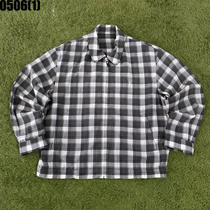 [BUNJANG] Saint Laurent Check Zip-Up Jacket / 입생로랑 체크 집업 자켓 100