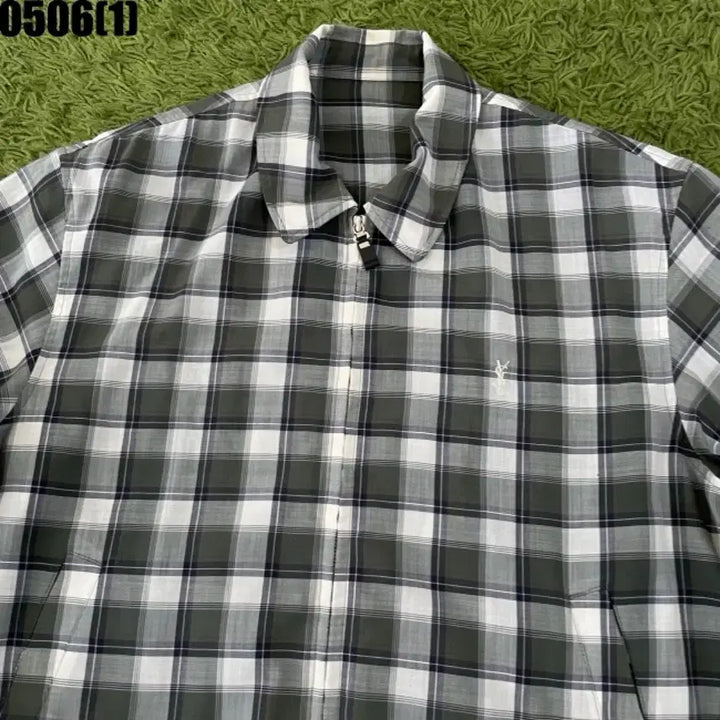 [BUNJANG] Saint Laurent Check Zip-Up Jacket / 입생로랑 체크 집업 자켓 100