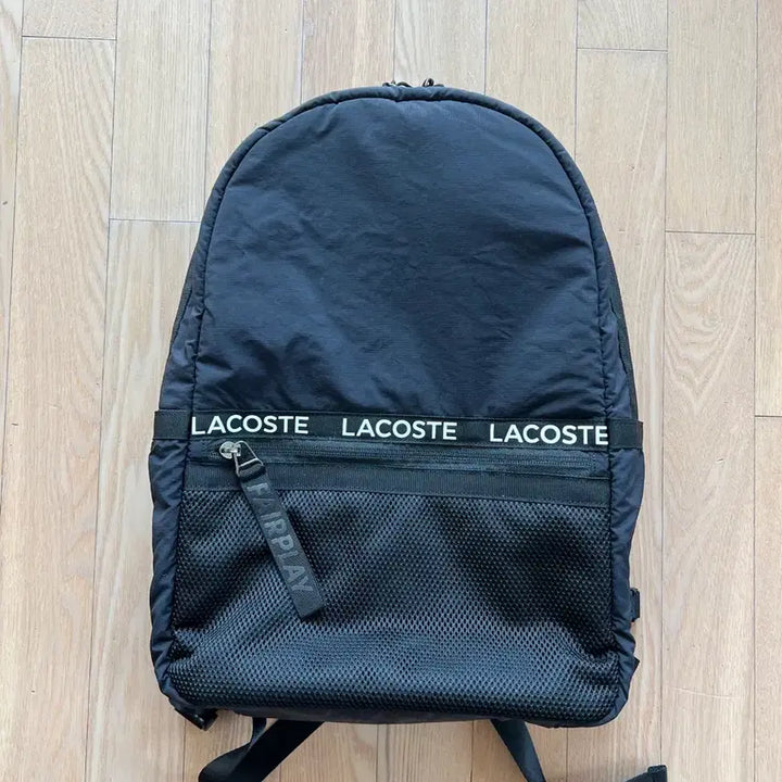 [BUNJANG] Lacoste FAIRPLAY Collaboration Black Backpack / 라코스테 블랙 백팩 FAIRPLAY 콜라보