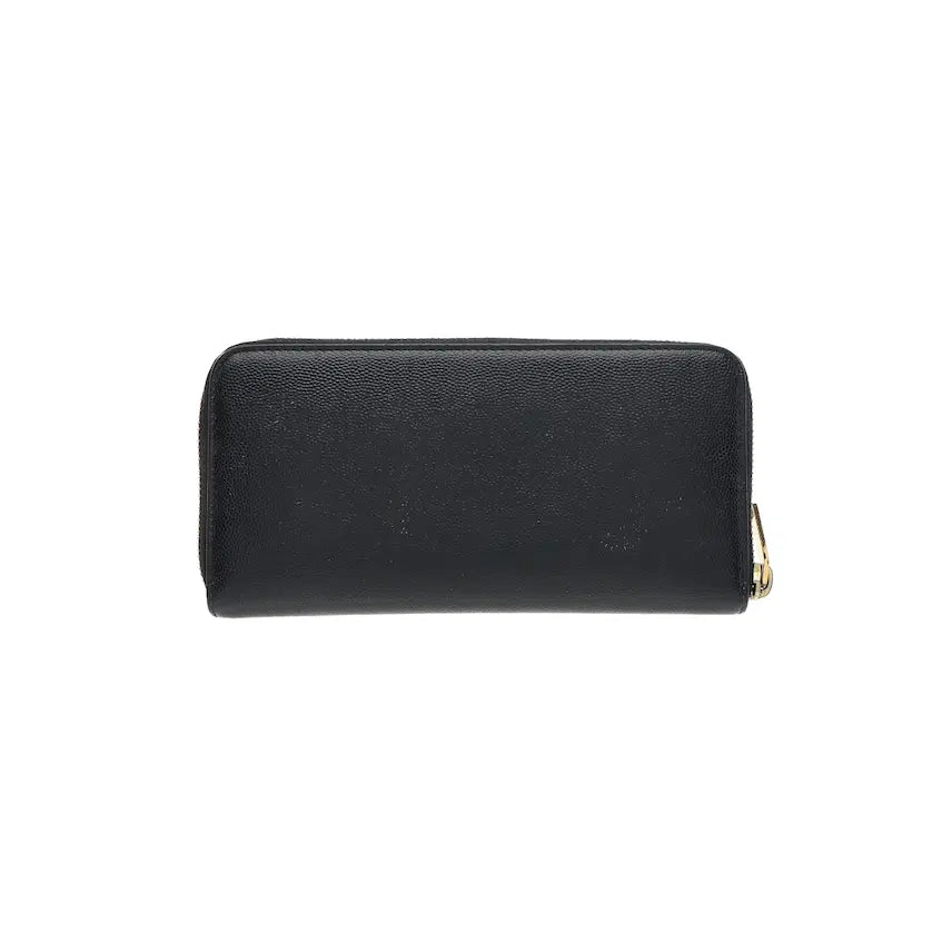 [BUNJANG] Saint Laurent Black Leather Zip Around Long Wallet / 생로랑 지퍼 장지갑
