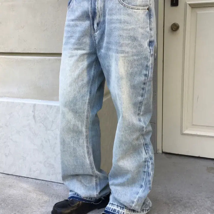 [BUNJANG] Access Washing Flare Denim Pants / 엑세스 워싱 플레어 데님 팬츠