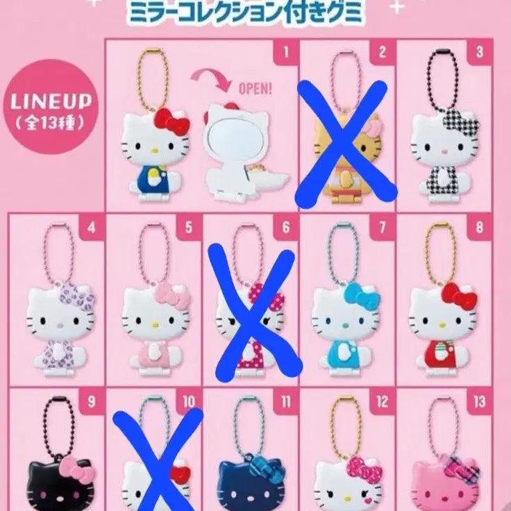 [BUNJANG] Hello Kitty Mirror Collection Keyring (10 Types) / 키티 미러 거울 컬렉션 키링 10종