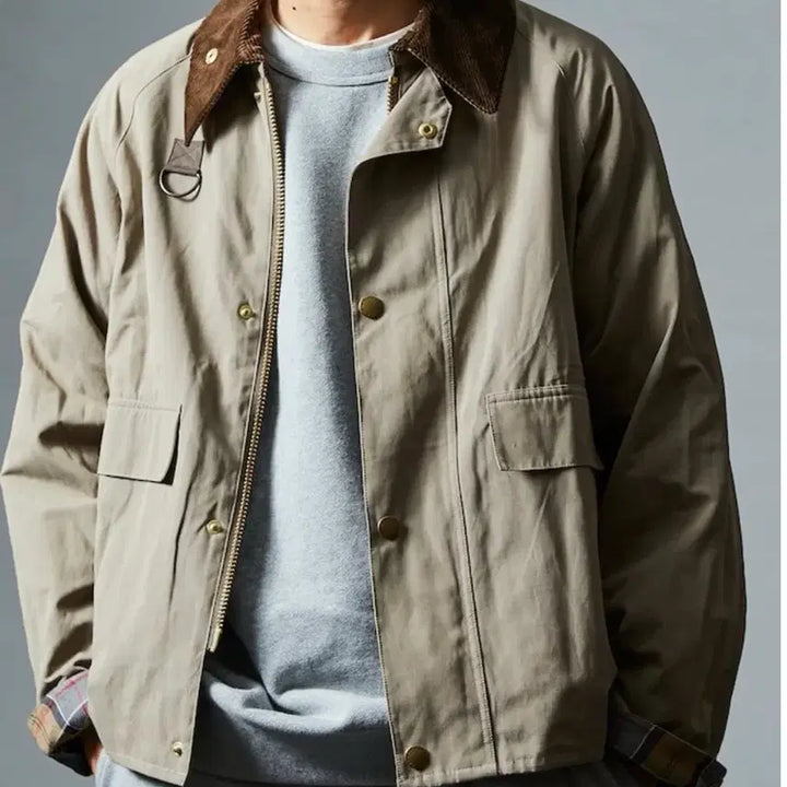 [BUNJANG] Barbour x Fred Perry Spay Jacket Beige XL (Non-Wax) / 바버 프릭스스토어 별주 스페이 베이지 논왁스
