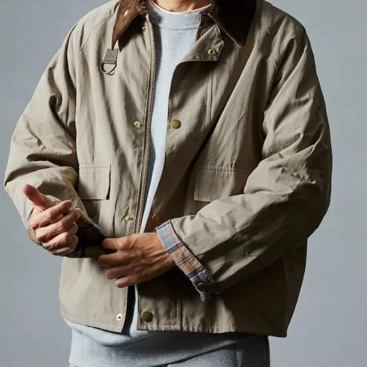 [BUNJANG] Barbour x Fred Perry Spay Jacket Beige XL (Non-Wax) / 바버 프릭스스토어 별주 스페이 베이지 논왁스