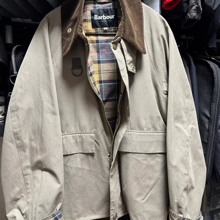 [BUNJANG] Barbour x Fred Perry Spay Jacket Beige XL (Non-Wax) / 바버 프릭스스토어 별주 스페이 베이지 논왁스