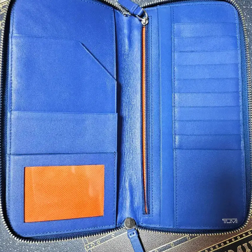 [BUNJANG] Tumi Prism Travel Bi-fold Wallet Passport Holder Atlantic / 투미 프리즘 트래블 지퍼돌이 장지갑 여권지갑 블루
