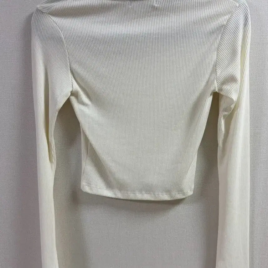 [BUNJANG] Square Crop Ribbed Long Sleeve T-Shirt / (새상품) 스퀘어 크롭 골지 긴팔티