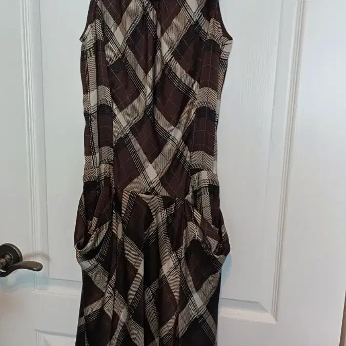 [BUNJANG] Tomboy Checkered Long Dress / 톰보이 반가슴44 길이118