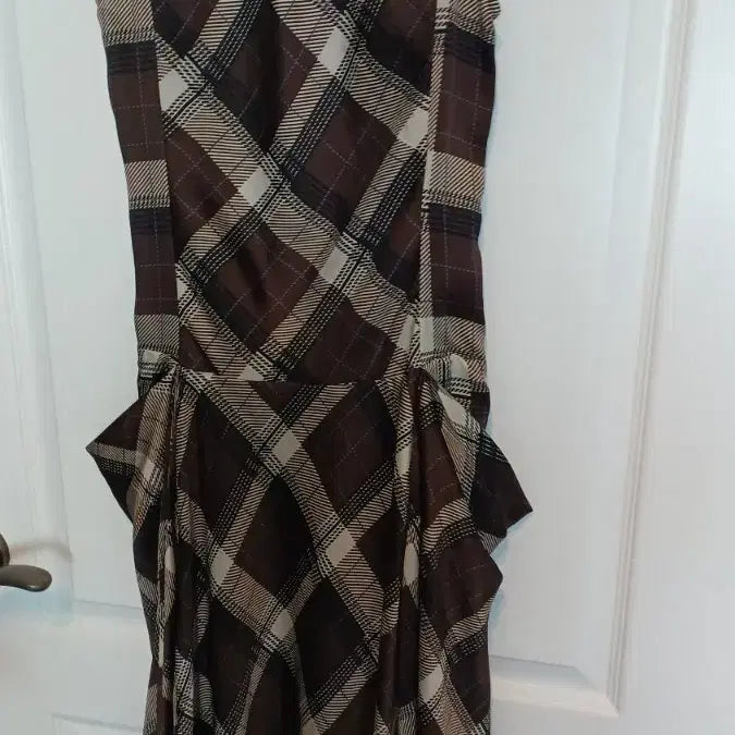 [BUNJANG] Tomboy Checkered Long Dress / 톰보이 반가슴44 길이118
