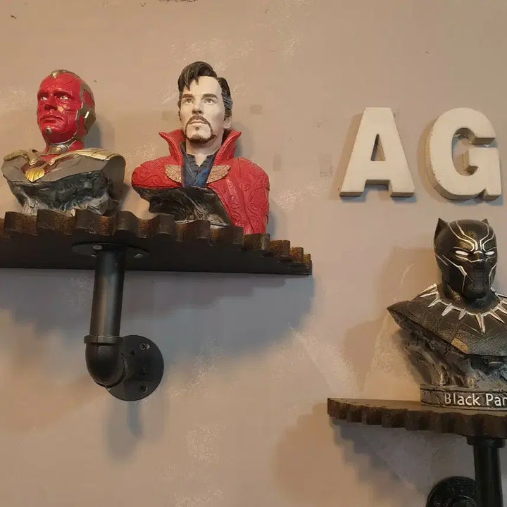 [BUNJANG] Marvel Black Panther, Doctor Strange, Vision, Spider-Man, Ant-Man, Iron Man Bust Figures (Set of 6) / 마블 블랙팬서/닥터스트레인지/비전/스파이더맨/앤트맨/아이언맨 흉상 피규어