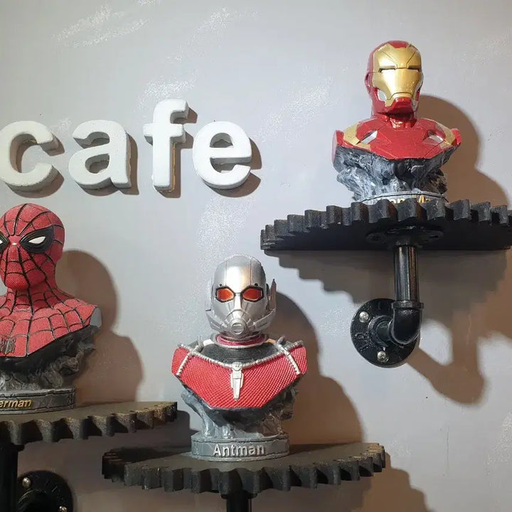 [BUNJANG] Marvel Black Panther, Doctor Strange, Vision, Spider-Man, Ant-Man, Iron Man Bust Figures (Set of 6) / 마블 블랙팬서/닥터스트레인지/비전/스파이더맨/앤트맨/아이언맨 흉상 피규어