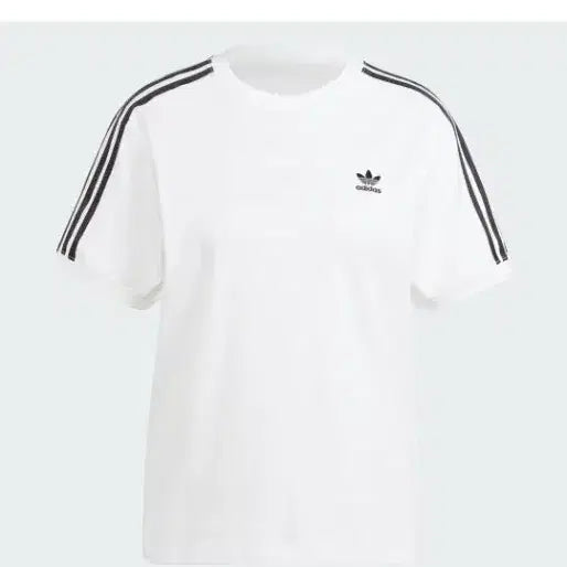 [BUNJANG] Adidas 3-Stripes T-Shirt White Size S / 아디다스 3스트라이프 티셔츠 S 사이즈 화이트 색상 새옷이고이틀전 매장