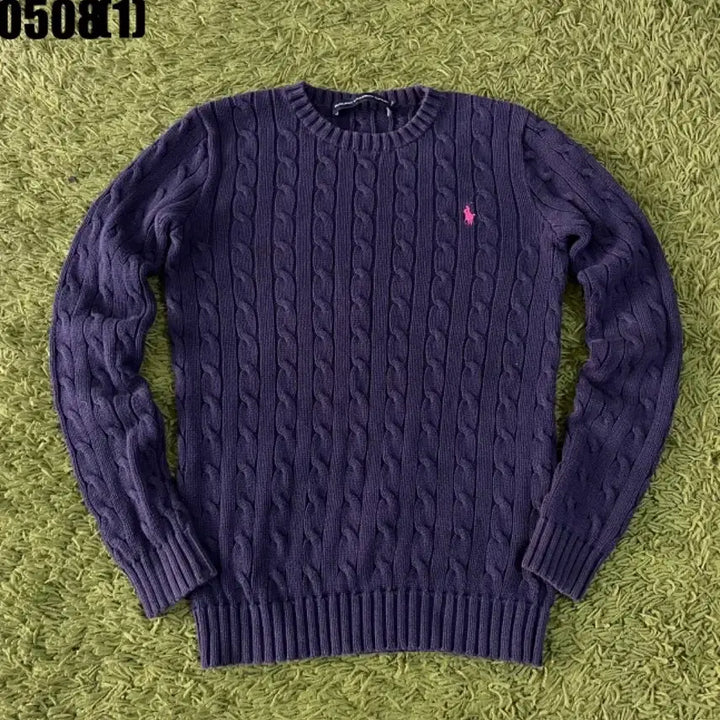 [BUNJANG] Polo Ralph Lauren Navy Cable Knit Sweater XS / 폴로 랄프로렌 네이비 꽈배기 니트 XS