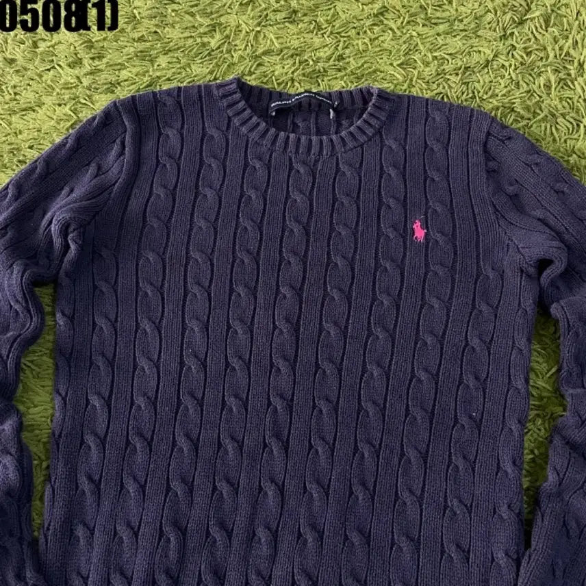 [BUNJANG] Polo Ralph Lauren Navy Cable Knit Sweater XS / 폴로 랄프로렌 네이비 꽈배기 니트 XS