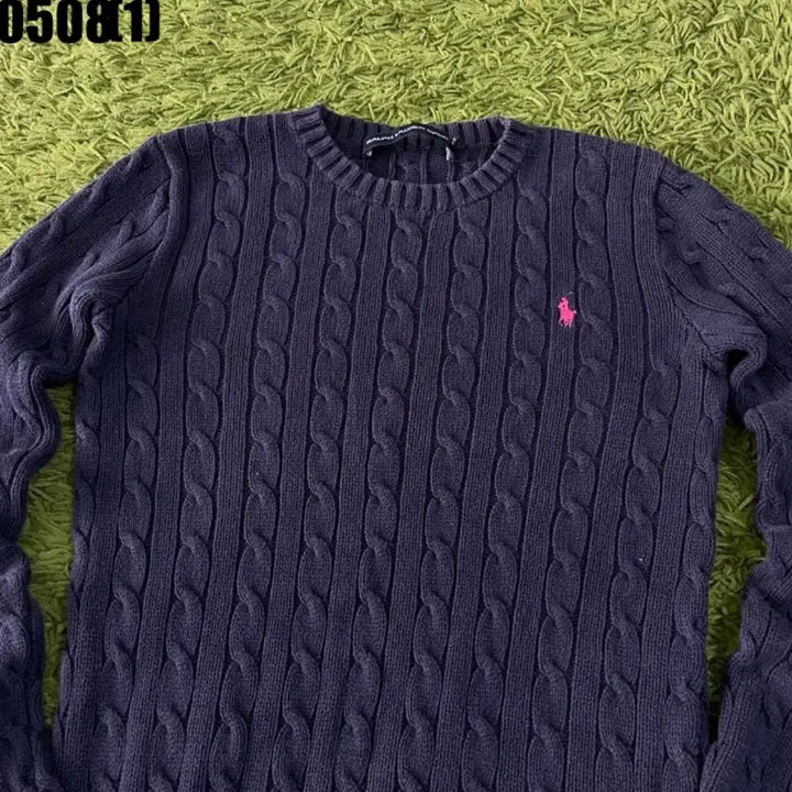 [BUNJANG] Polo Ralph Lauren Navy Cable Knit Sweater XS / 폴로 랄프로렌 네이비 꽈배기 니트 XS