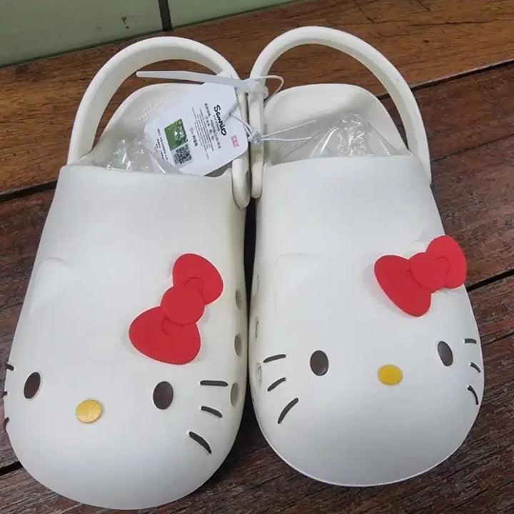 [BUNJANG] Hello Kitty Crocs Slippers (250mm) - White, Pink, Black / 헬로키티 크록스 슬리퍼 3종 250