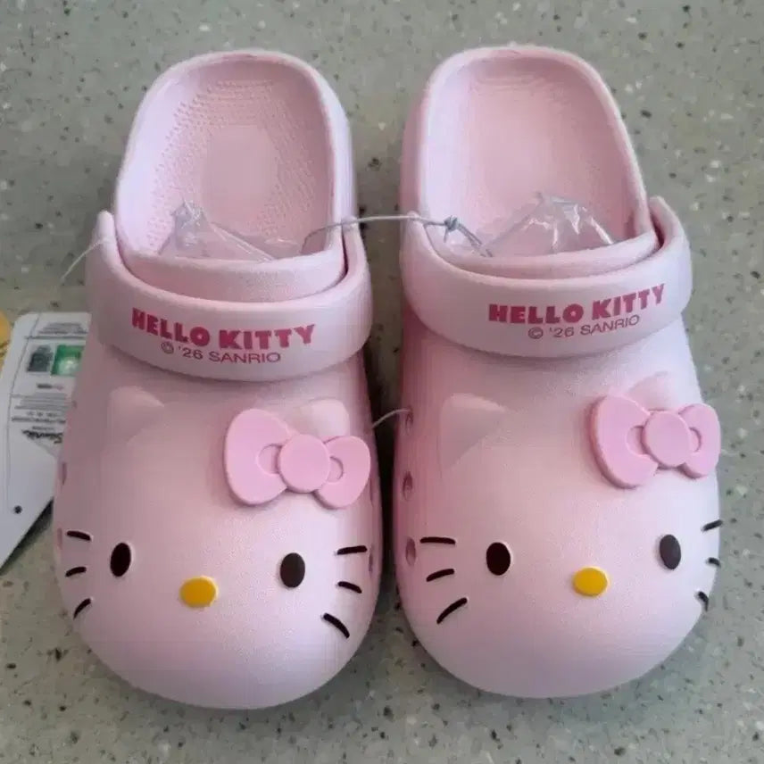 [BUNJANG] Hello Kitty Crocs Slippers (250mm) - White, Pink, Black / 헬로키티 크록스 슬리퍼 3종 250