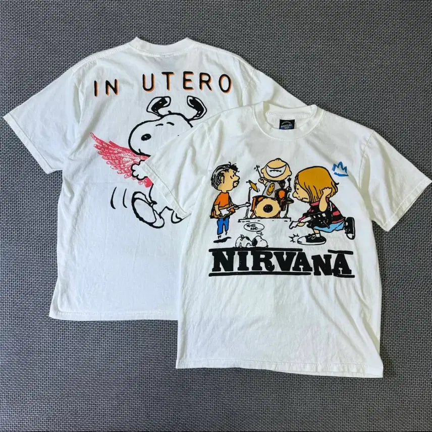 [BUNJANG] Nirvana Snoopy Graphic T-Shirt (L/XL) / NIRVANA 너바나 락밴드 스누피 티셔츠 (L/XL)