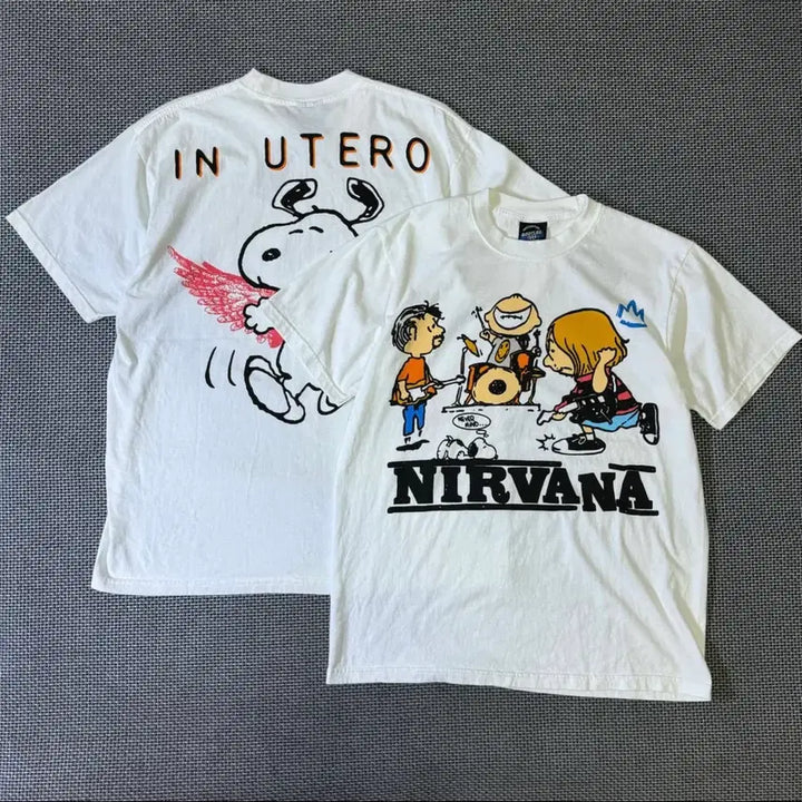 [BUNJANG] Nirvana Snoopy Graphic T-Shirt (L/XL) / NIRVANA 너바나 락밴드 스누피 티셔츠 (L/XL)
