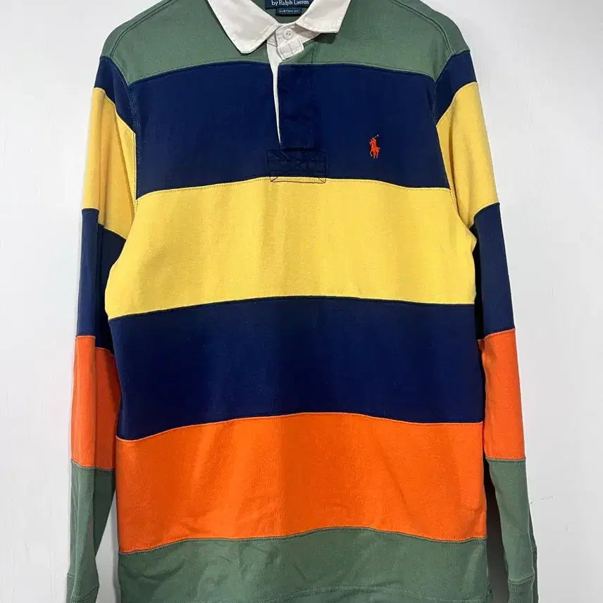 [BUNJANG] Polo Rugby Long-Sleeve Multi-Stripe T-Shirt / 폴로 럭비 셔츠 멀티 스트라이프 긴팔티