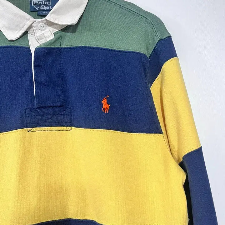 [BUNJANG] Polo Rugby Long-Sleeve Multi-Stripe T-Shirt / 폴로 럭비 셔츠 멀티 스트라이프 긴팔티
