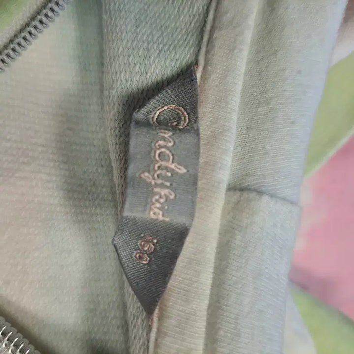 [BUNJANG] Pastel Stripe Bear Hoodie Zip-Up Size 66 / 파스텔톤 줄무늬 곰돌이 후드집업사이즈66