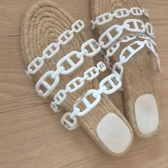 [BUNJANG] Hermes Espadrille Chain Slippers / 에르메스 체인 에스파드류 슬리퍼 38