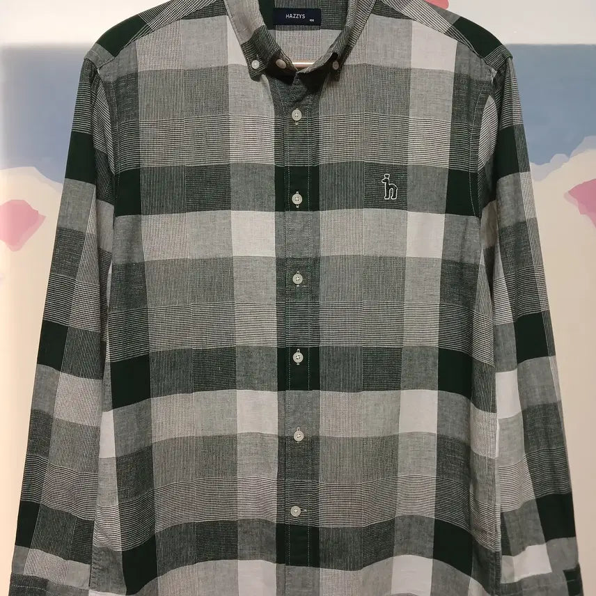 [BUNJANG] Hazzys Linen Blend Check Shirt / (100) 헤지스 마혼방 체크 셔츠 남방