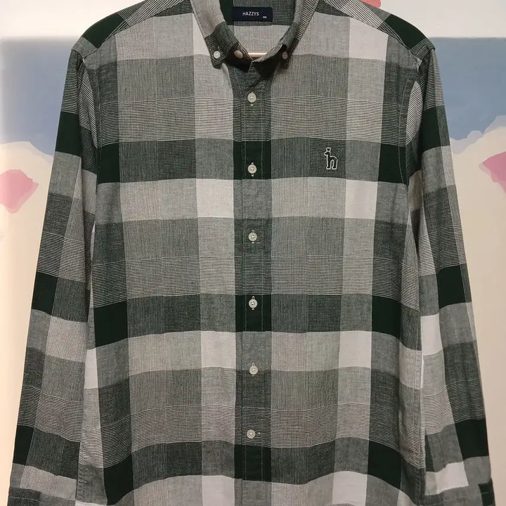 [BUNJANG] Hazzys Linen Blend Check Shirt / (100) 헤지스 마혼방 체크 셔츠 남방