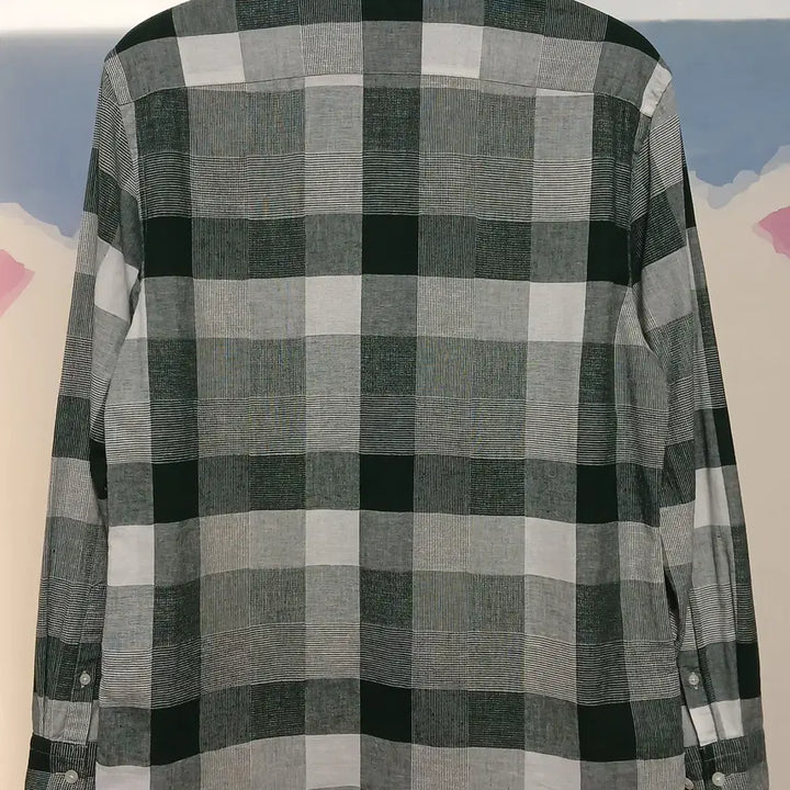 [BUNJANG] Hazzys Linen Blend Check Shirt / (100) 헤지스 마혼방 체크 셔츠 남방