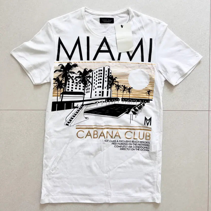 [BUNJANG] Zara Graphic T-Shirt Graphic White Size S / [새상품] 자라 그래픽 티셔츠