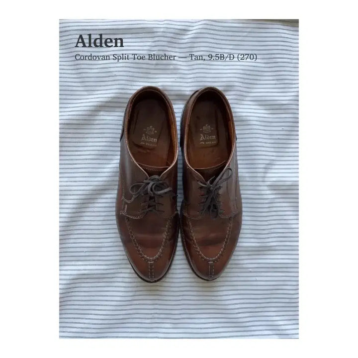 [BUNJANG] Alden Cordovan Split Toe Blucher Shoes US 9.5 / 알든 코도반 스플릿토 블루처 탄 9.5 (270)