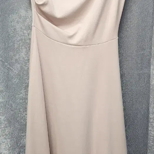 [BUNJANG] Pink Drape Neck Sleeveless Flare Dress / 핑크 드레이프넥 민소매 플레어 원피스