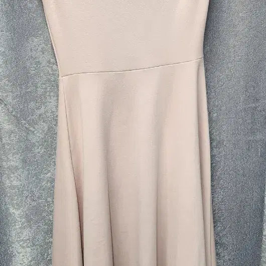 [BUNJANG] Pink Drape Neck Sleeveless Flare Dress / 핑크 드레이프넥 민소매 플레어 원피스
