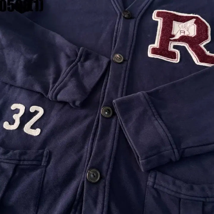 [BUNJANG] Polo Ralph Lauren Navy Cardigan with R Patch, Size L / 폴로 랄프로렌 네이비 가디건 R 패치 L
