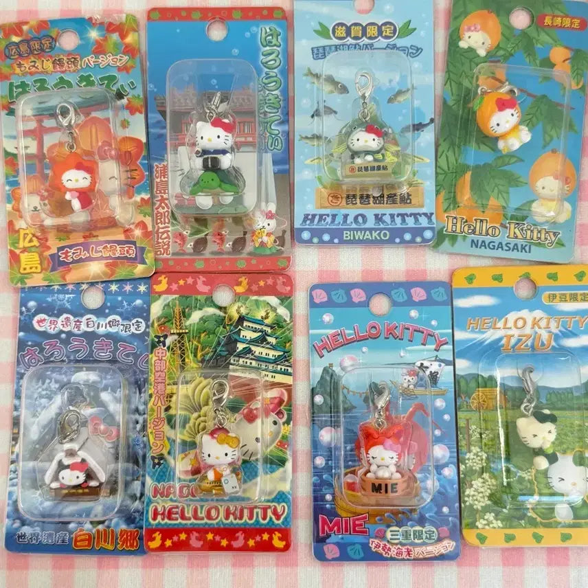 [BUNJANG] Vintage Hello Kitty Regional Limited Keychain (Miyagi/Shiga/Tokyo) / 고전 헬로키티 지역한정 키홀더/키링 (미야기/시가/도쿄 등)