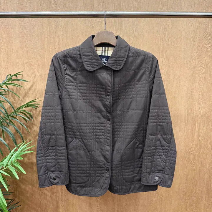 [BUNJANG] Burberry London Quilted Jacket Dark Grey / 버버리 런던 퀄팅 자켓 시그니처 노바체크 안감 디테일 클래식 다크그레이