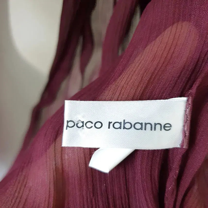 [BUNJANG] Paco Rabanne Double Layer 100% Silk Scarf Muffer / 파코라반 두겹 실크100% 스카프 머플러 오렌지버건디