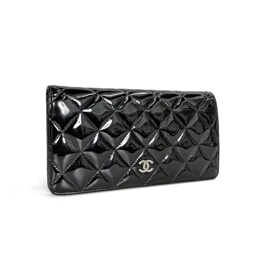 [BUNJANG] Chanel Classic Patent Long Wallet Khaki / 샤넬 A31509 클래식 페이던트 장지갑 카키 (17) W2GX20GK