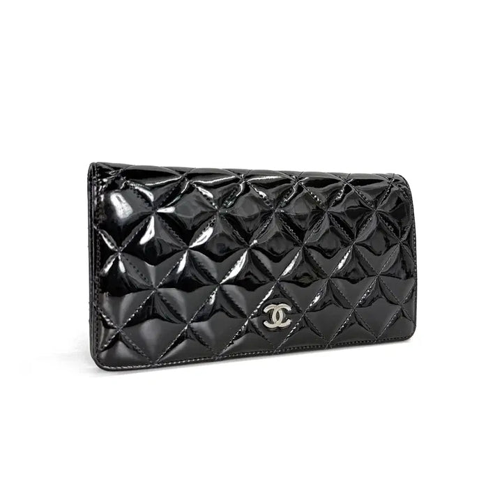 [BUNJANG] Chanel Classic Patent Long Wallet Khaki / 샤넬 A31509 클래식 페이던트 장지갑 카키 (17) W2GX20GK