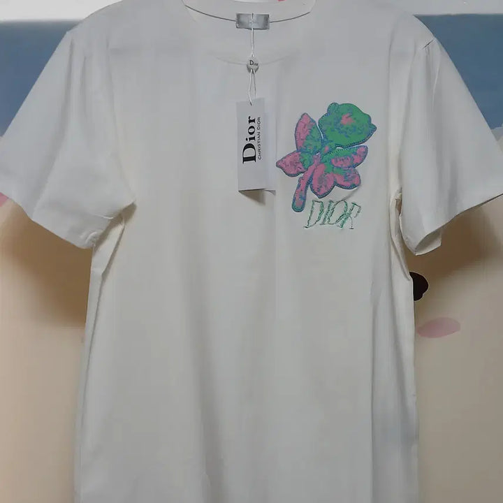 [BUNJANG] White Rose Round Short Sleeve T-Shirt - L / (L) 화이트 로즈 라운드 반팔티