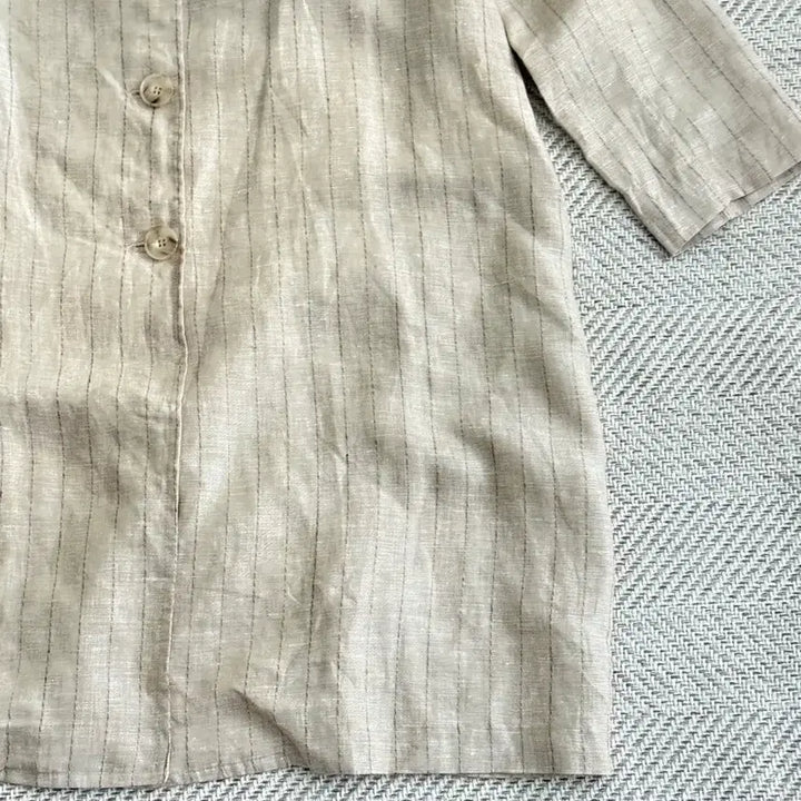 [BUNJANG] Kind Linen Stripe Shirt Dress/Trench Coat / 카인드 Kind 린넨 스트라이프 롱 셔츠형 원피스/트렌치