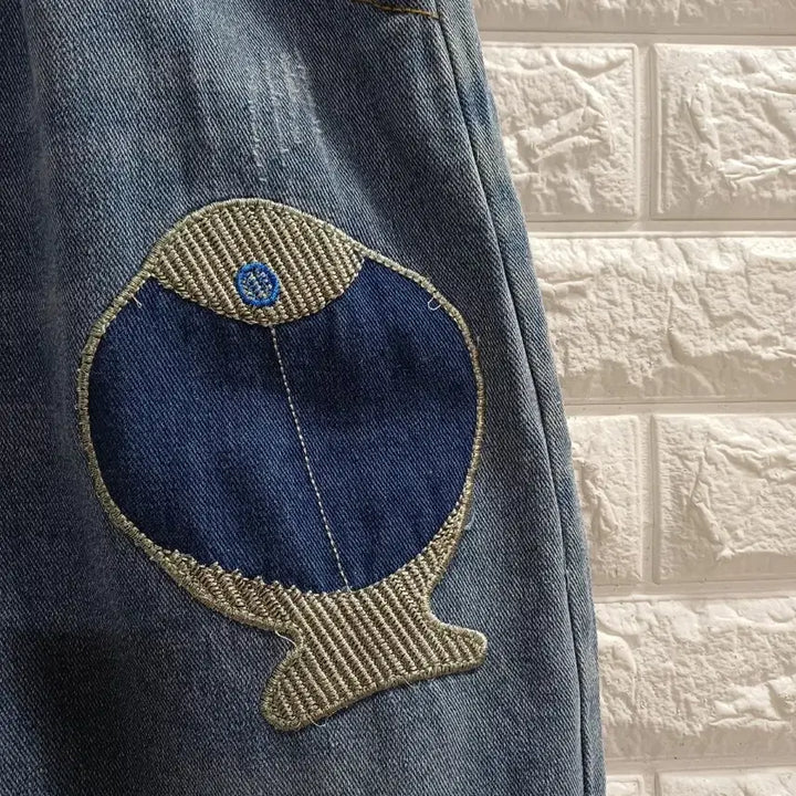 [BUNJANG] Denim Jeans with Fish Patch / L.밴딩 물고기패치 데님청바지